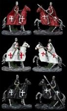 Ritterfiguren 6er Set - Kreuzritter auf Pferd- Mittelalter Reiter Medival Deko