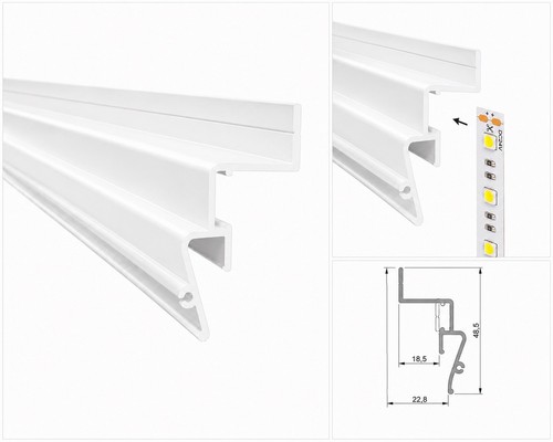 Led spanndecken wandprofil - led,