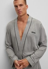 HUGO BOSS Home Kimono Bademantel Gr L Herren Grau Neu 