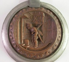 -  alter Bierkrugdeckel Zinn &