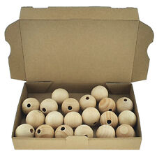 50 x Holzkugel 35mm Ø 8mm Bohrung Kugeln Holz Basteln Buche Bastelholzkugeln NEU