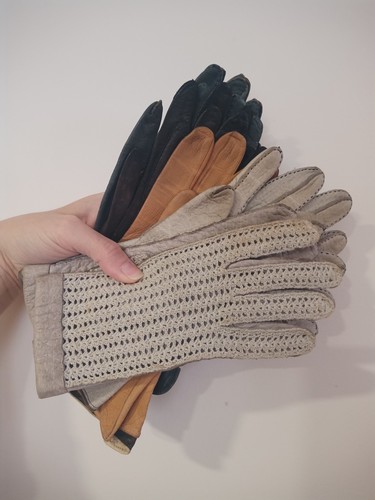 Handschuhe leder vintage - leder,