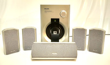 Philips 5.1 AV Boxen System Lautsprecher Subwoofer Center 4 Satelliten Speaker