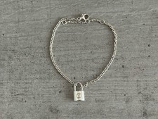 Louis Vuitton Lockit Silber Armband 925 Sterlingsilber mit Rechnung