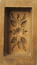 Alte Butterform Holz handgeschnitzt Eifel um 1860 / 1890 Floral Blumen Pflanzen