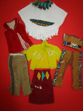 79) SIEBEN X ALTE VINTAGE INDIANER-KLEIDUNG FÜR BARBIE PETRA UA 29cm MODEPUPPEN