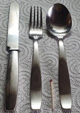 Hugo Pott - 800er Silber - H. Gretsch Mod. 81 - 3 teiliges Dessertbesteck