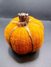 Kürbis Stoff und Holz Deko Halloween Kürbiskopf ca. 7x7cm Basteln Herbst 