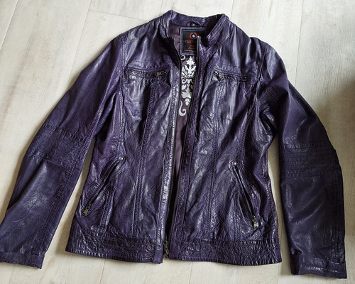 Damen lila lederjacke von - lederjacke,