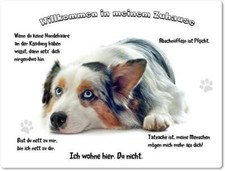 Warnschild - 20x30cm -  Willkommen in Meinem Zuhause - Australian Shepherd 10