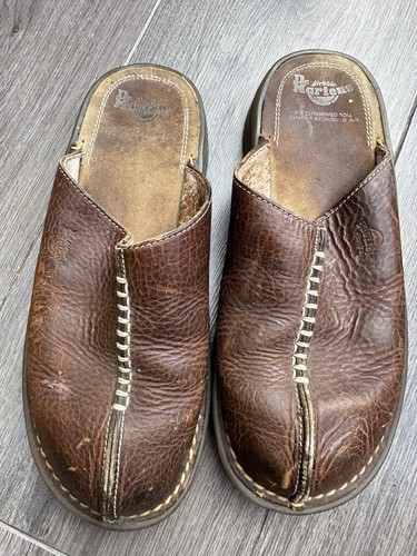 Martens braune leder clogs - leder,