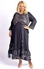 Designer Herbstkleid Winterkleid Maxikleid 50 52 XXL Lagenlook Neu UVP 160 EUR