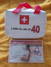 Geburtstags Tasche 1.Hilfe für alle ab 40 Jahre Party Deko + Impfstoff ab 18 J.!