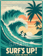 Retro Surf Reise Poster