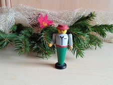 7,5cm Mann mit Hut Alte Holz Figur Ergebirge Weihnachtsdeko Handbemalt Vintage 