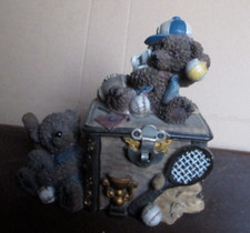 Truhe 13x12x7 cm Bär Schmuckschatulle Verschluss Schatzkiste Box