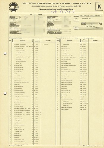 Datenblatt einstelldaten solex - datenblatt,