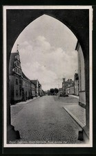 Stadt-Kemnath /Bayer. Ostmark, Ansichtskarte, Blick durchs Tor zum Platz 
