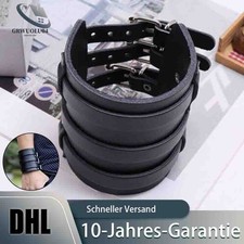 Herren Lederarmband Breit Leder Echtleder Armband Armreif Manschette Verstelbare