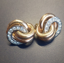 goldfarbige Ohrclips 80er Jahre signiert Ohrringe Ohrschmuck