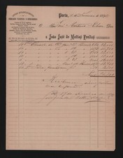 PORTO, Rechnung 1892, Joao José de Mattos Freitas Messingplatten Geschirr
