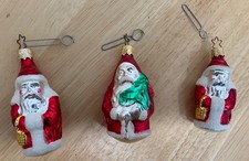 Christbaumschmuck Inge-Glas gebraucht, mundgeblasen, handgemalt, 3x Nikolaus