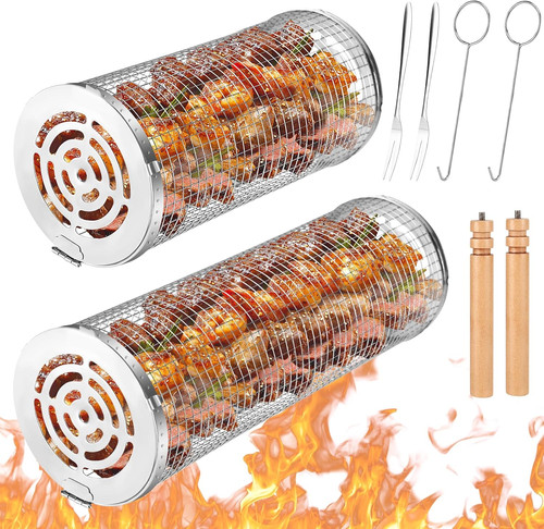 Rollendes grillkorb stück - grillkorb,, 2