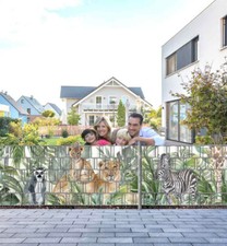 Sichtschutzstreifen Dschungeltiere mit Palmen Sichtschutz Garten Zaun