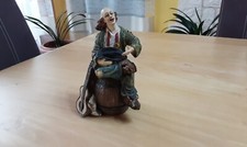 Spardose, Sparbüchse Tonfigur Straßenmusiker, Geschenk.