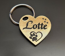 HUNDEMARKE mit Gravur individuell 1 Seitig Gravur  Hund / Katze  Gold Herz