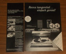 Seltene Werbung vintage REVOX B 795 HiFi Tangential-Plattenspieler 1980