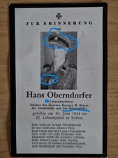 Sterbebild SS Mann Unterscharführer-Mütze TOP!