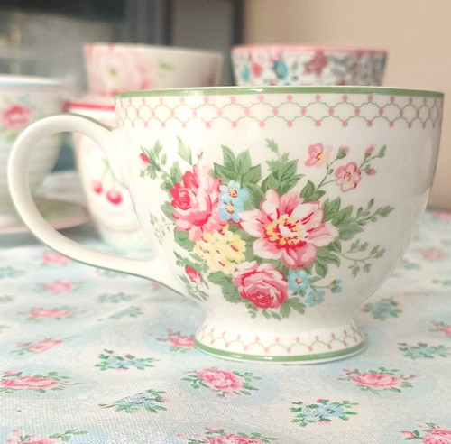 Greengate teacup aurelia white - teacup,