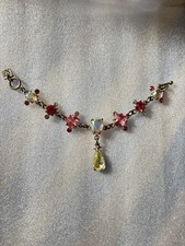  Vintage OTAZU Armband bunte rosa/weiße Steine/Kristall Größe 20 cm 