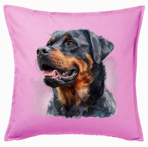 Kissenbezug pink rottweiler - kissenbezug,