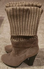 Damen Stiefel Wildleder Optik