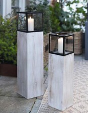 Holz windlicht säule modern - holz, "modern