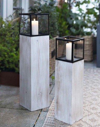 Holz windlicht säule modern - holz,
