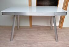 Modern SCHREIBTISCH mit SCHUBLADE Tischplatte aus glas - Metallbeine MAJA MÖBEL