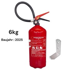 Feuerlöscher ABC Pulver  6kg  mit Wandhalterung Aktuelle Produktion (2025)