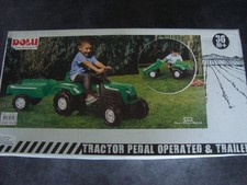 Dolu 8246 Traktor mit Anhänger Trettraktor Grün Neu und OVP