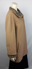 MARCONA Mantel Longjacke beige Wolle/Kaschmir grau kariert unterlegt De 42/44