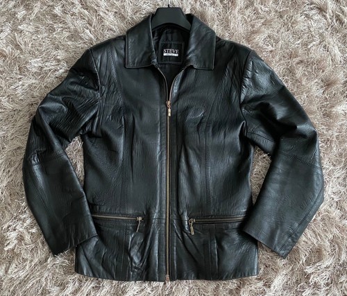 Schwarze lammnappa lederjacke - schwarze,