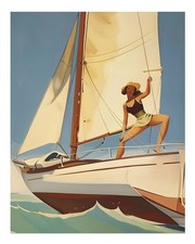 Elegantes Segelyacht-Wandbild Nautische Wohnkultur Moderne Nautische S