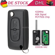2 Tasten Funk Schlüssel CE0536 Für Peugeot Partner Citroen Berlingo C2 C3 DS3