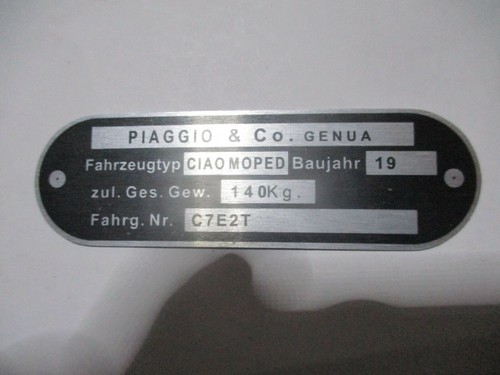 Typenschild schild plate - typenschild,