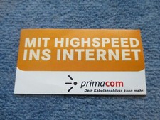 Aufkleber - primacom - Mit Highspeed ins Internet