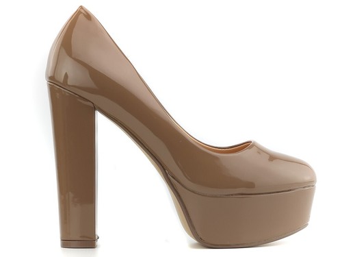 Beigefarbene plateau stilettos - beigefarbene, plateau-stilettos