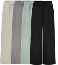 Damen Luftige Sommerhose Freizeit Weit geschnitten Stoffhose Musselin Sommerhose