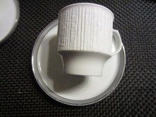 Thomas Arcta Platin Grau Kaffeetasse  Untertasse neuwertig weiß Borkenrand 70 zi